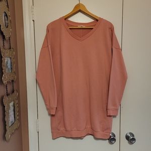 Pink Sweatshirt Dress/Tunic Top